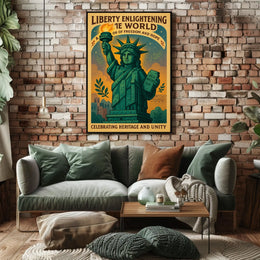 Statue of Liberty Vintage Patriotic Poster Art