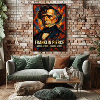 Franklin Pierce 14th President of the United States Glitch Hop Art Poster