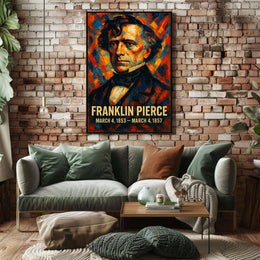 Franklin Pierce 14th President of the United States Glitch Hop Art Poster