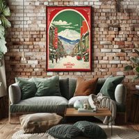 Stylized Sapporo Cityscape Poster Wall Art Print