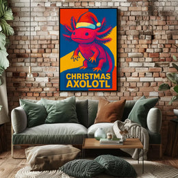 Christmas Axolotl Poster for Animal Lovers