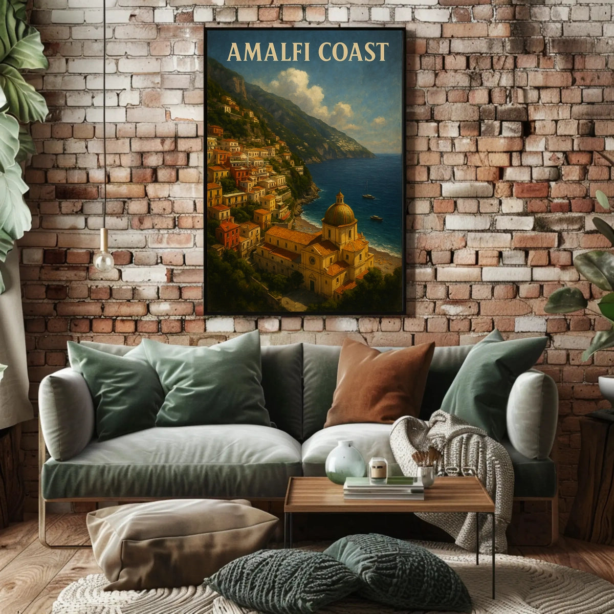 Amalfi Coast Poster Wall Art Decor 18x24 Coastal Scene