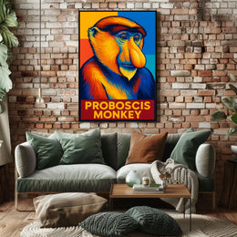 Proboscis Monkey Art Poster