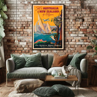 Fly To Australia New Zealand By Poster
