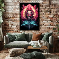 Menacing Skull Artistic Design Abstract Poster