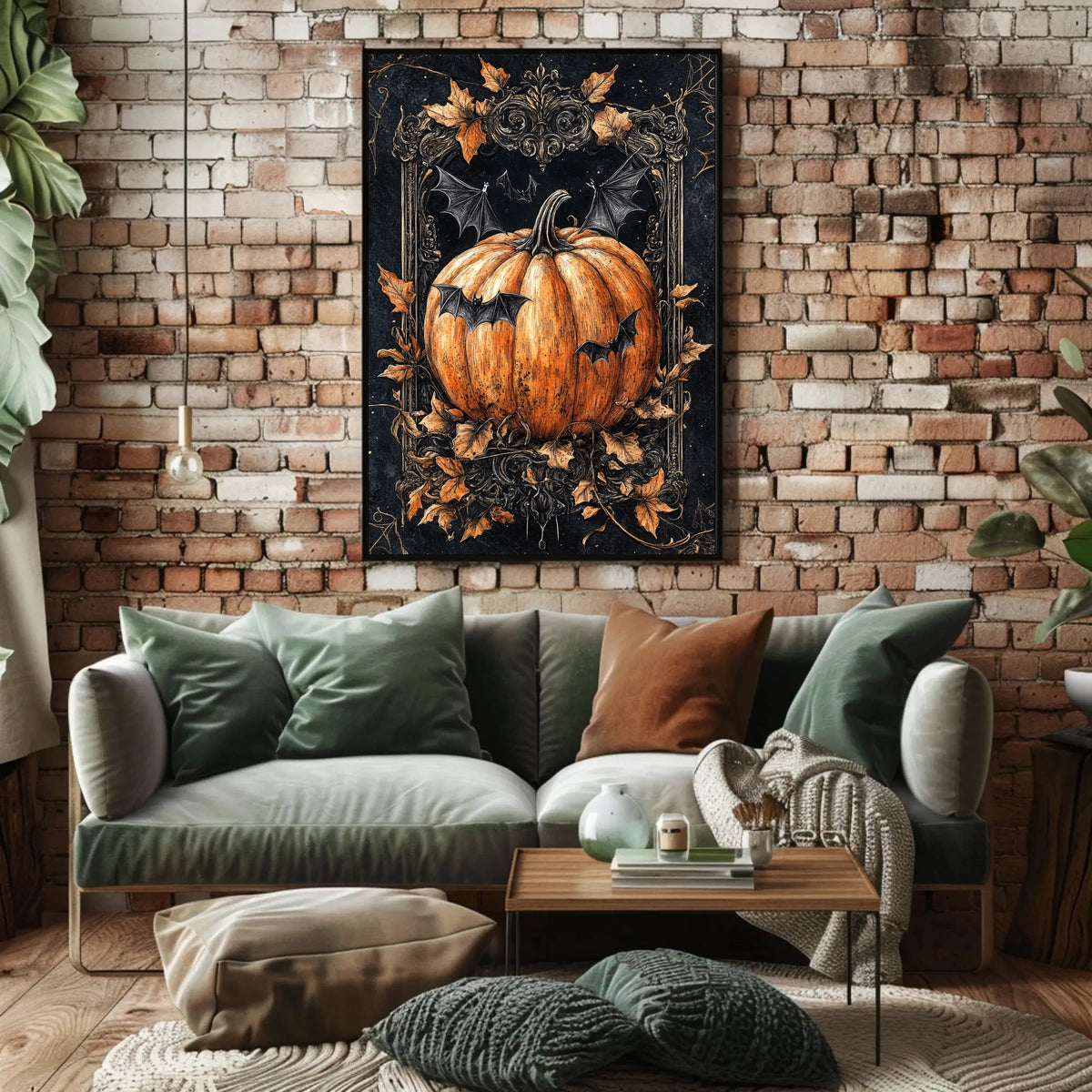 Halloween Pumpkin and Bats Design - Cultural or Heritage Poster