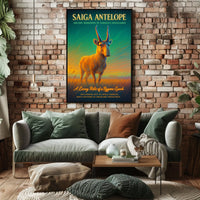 Saiga Antelope A Living Relic Poster
