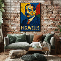 H.G. Wells Mosaic Portrait Poster