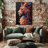 Vibrant Lion Art Poster