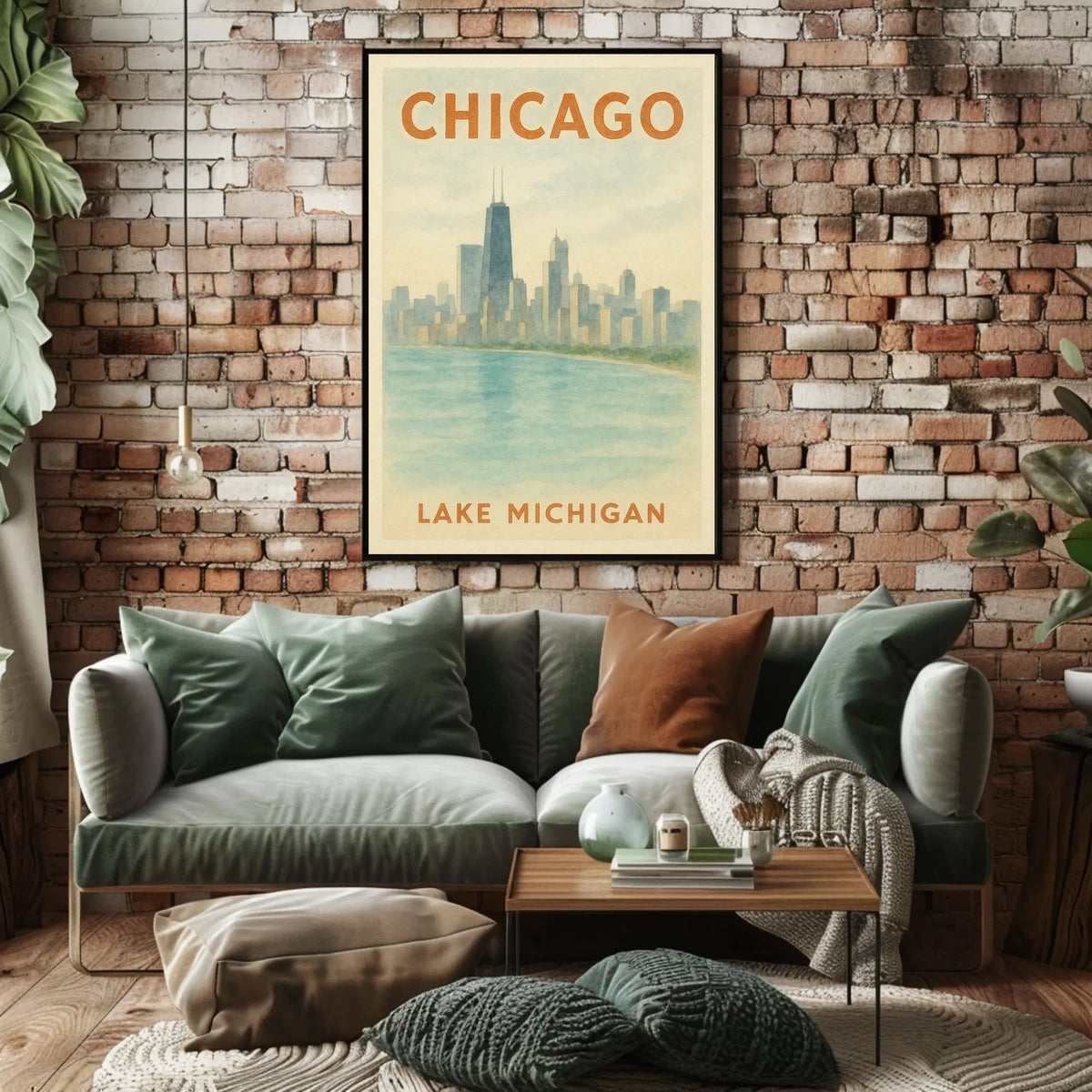 Chicago Skyline and Lake Michigan Poster