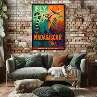 Fly Madagascar Wander in Color Travel Poster PosterGoat