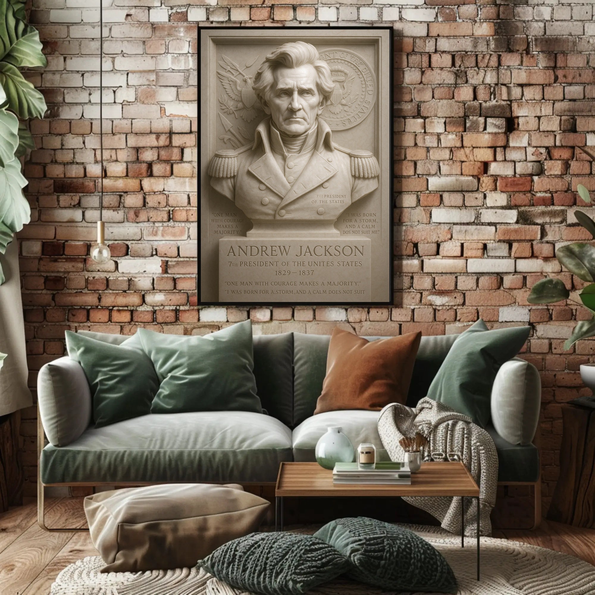 Andrew Jackson Bust Vintage Presidential Poster