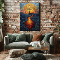 Mosaic Tree of Serenity Art in Artistic Poster