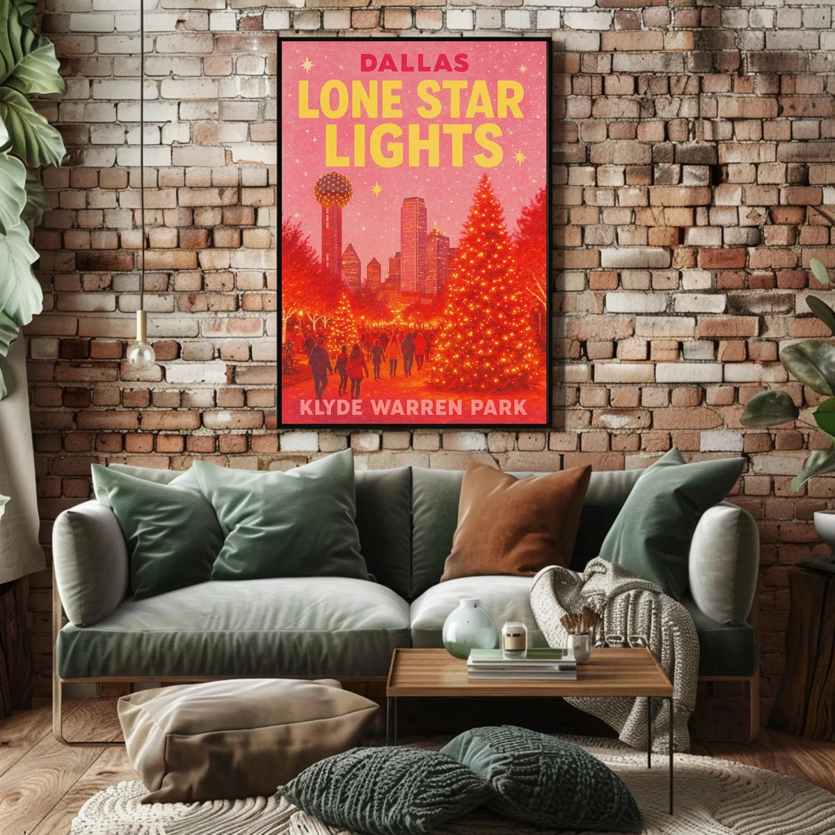 Dallas Lone Star Lights Skyline Poster
