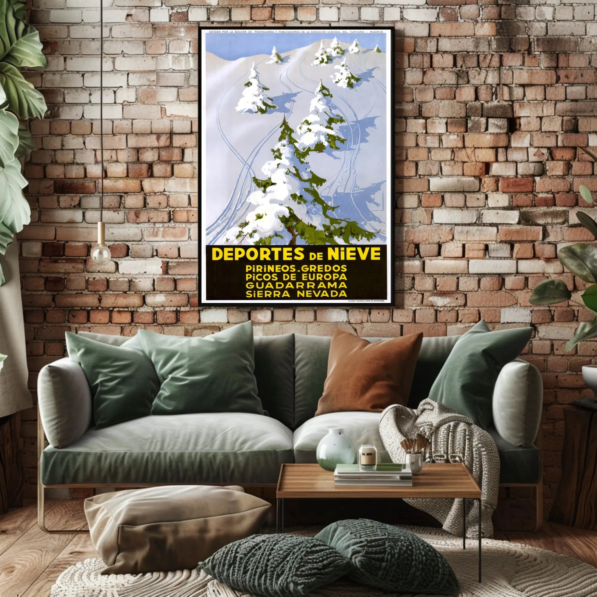 Winter Sports Adventure in Spain Travel Poster PosterGoat