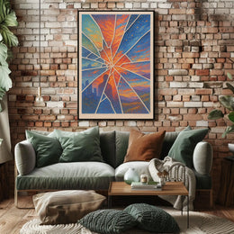 Surreal Sunset Glass Shards Abstract or Artistic Poster
