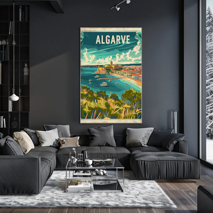 Algarve Portugal Coastal Town Travel Poster