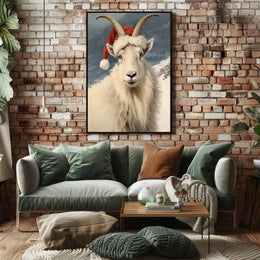 Festive Mountain Goat Poster