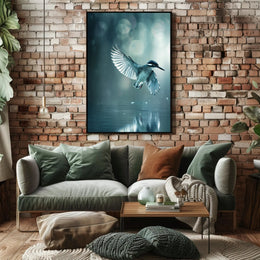 Kingfisher Elegance in Motion Animal Poster PosterGoat