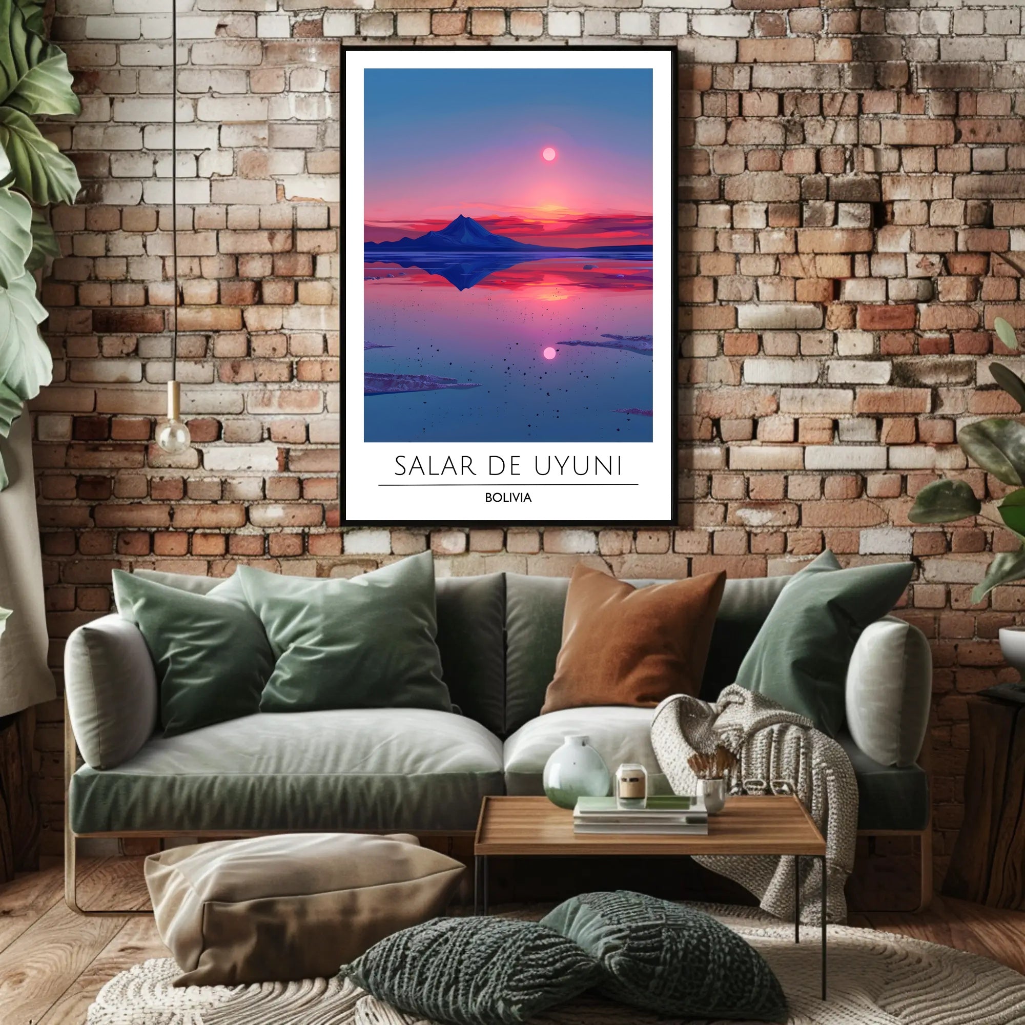 Salar de Uyuni Sunset Travel Poster