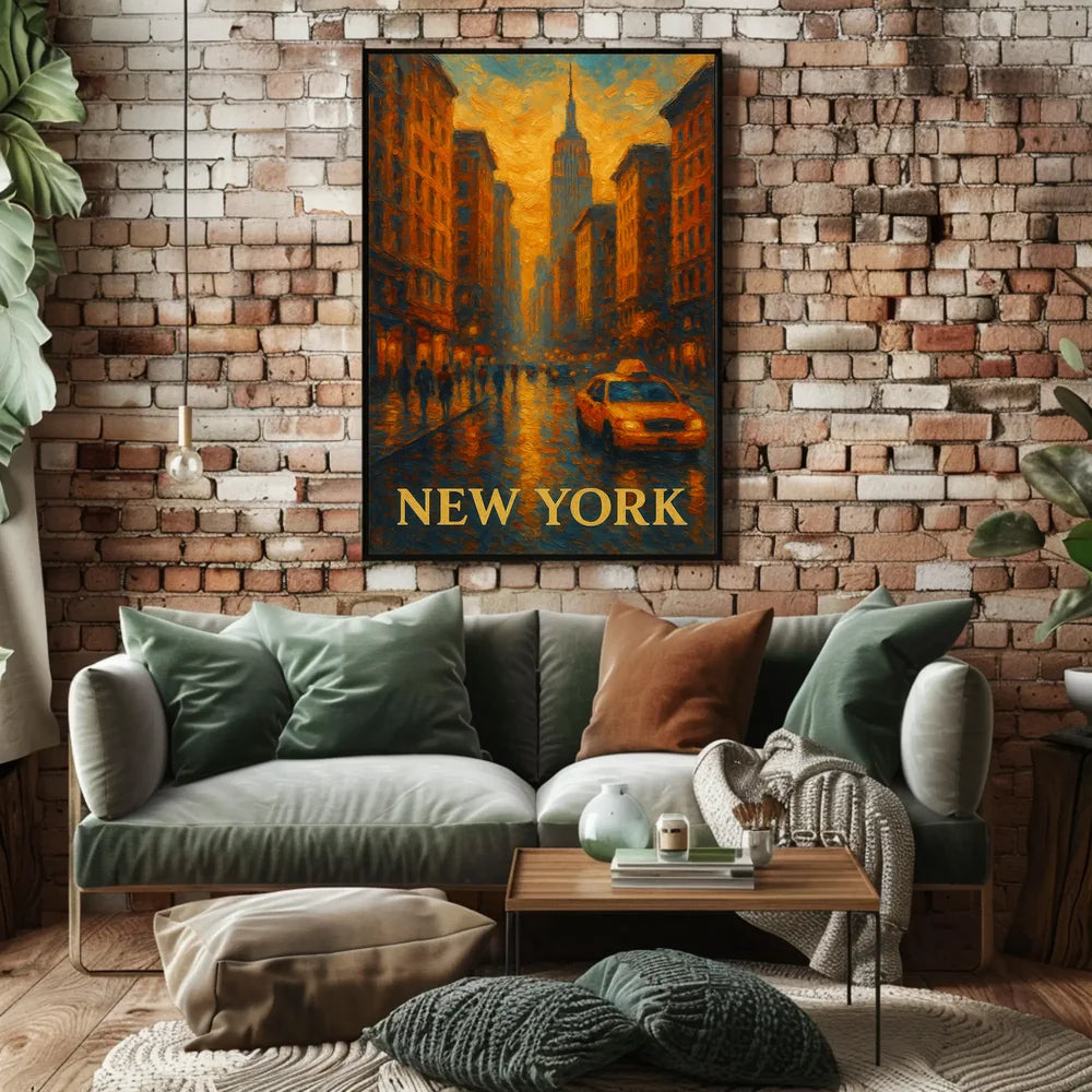 Digital New York Skyline Poster Museum Quality Urban Decor