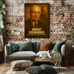 Dwight D Eisenhower Poster Vintage Analog Film Aesthetic Presidential Portrait Wall Art Print