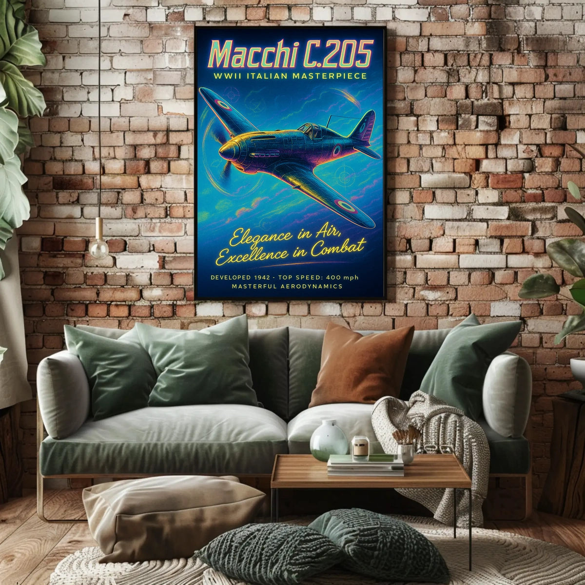Macchi C.205 WWII Italian Masterpiece Poster