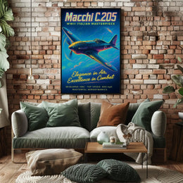Macchi C.205 WWII Italian Masterpiece Poster