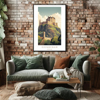 Edinburgh Castle Illustration Poster PosterGoat