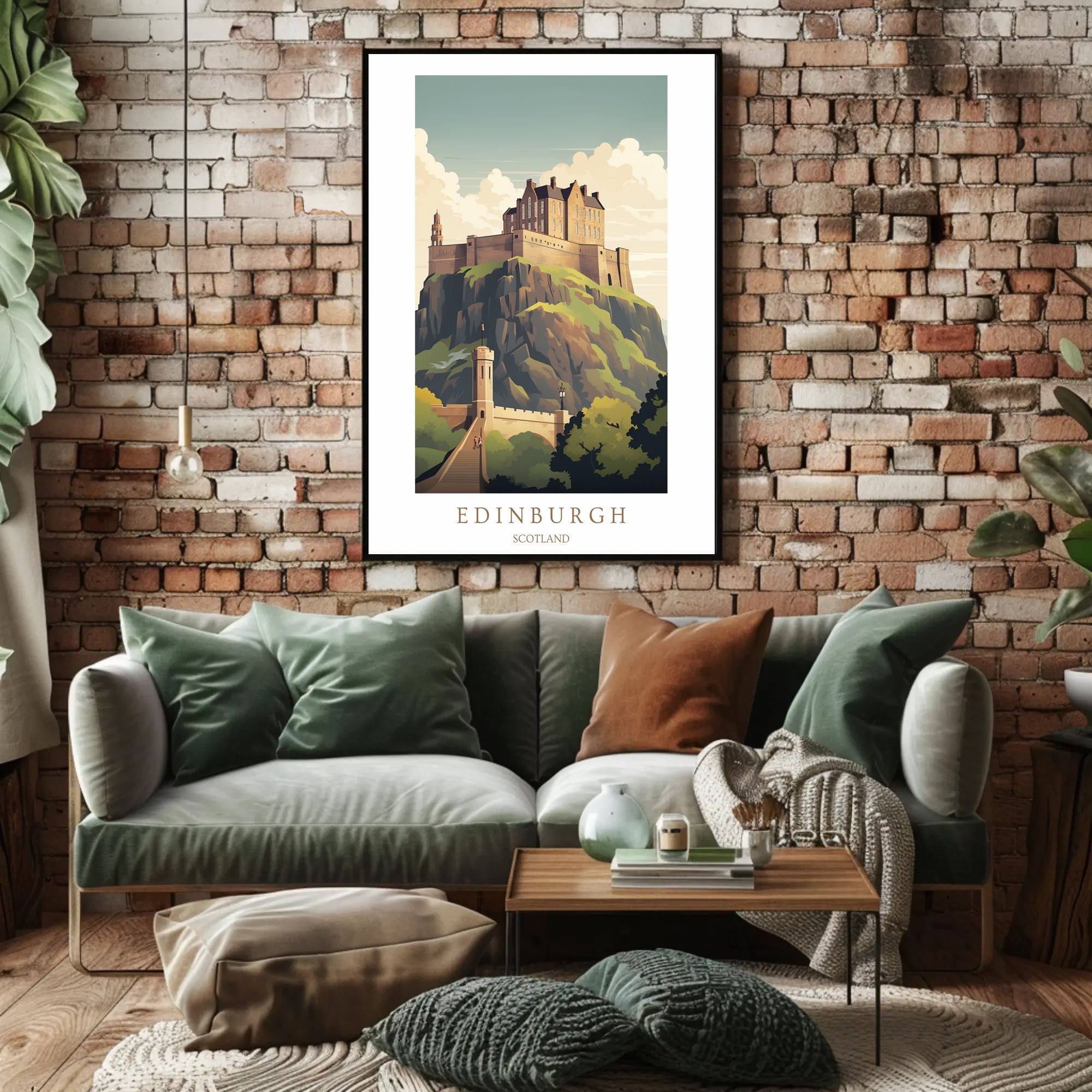 Edinburgh Castle Illustration Poster PosterGoat