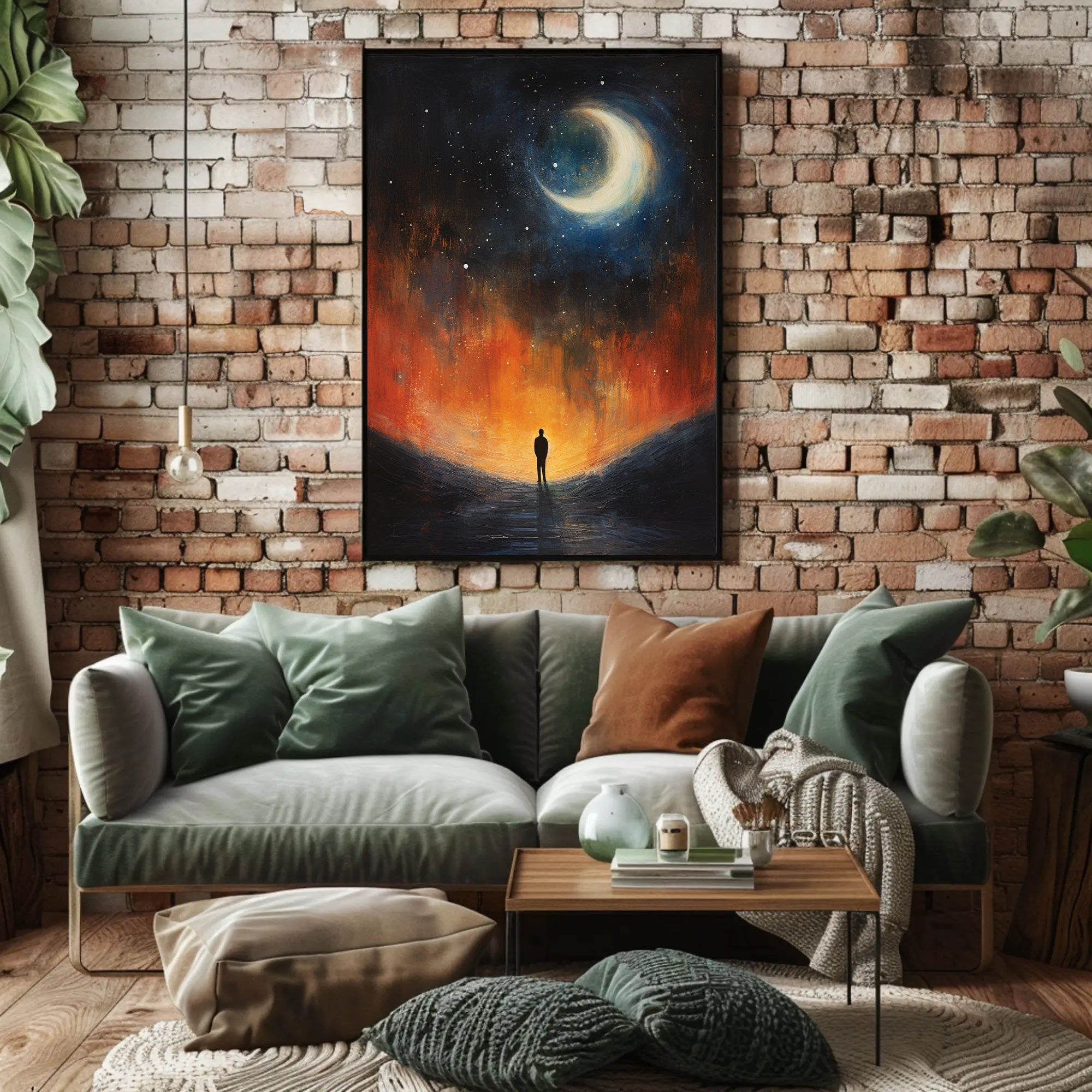 Stargazer's Dream: Surreal Cosmic Night Artistic Poster