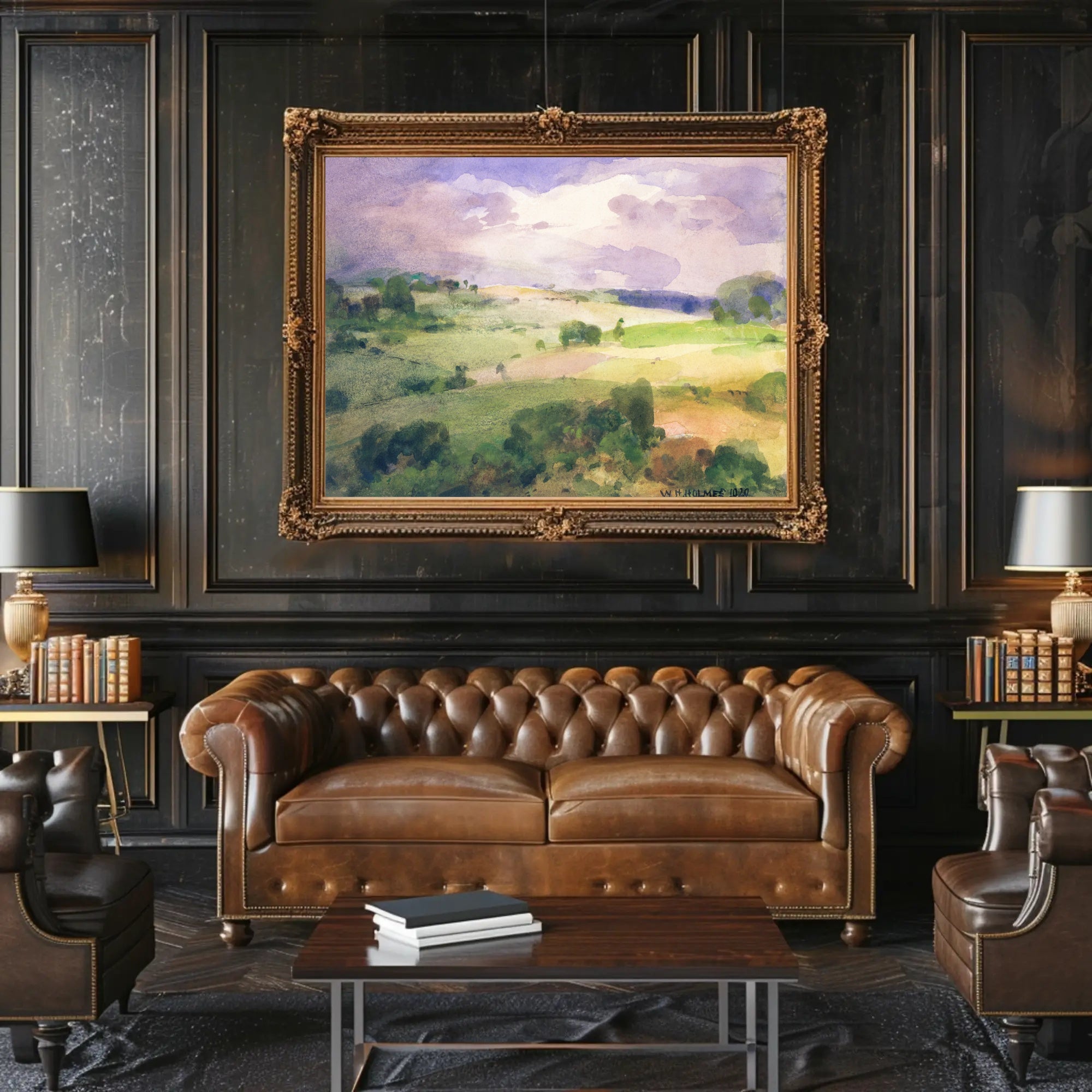 Serene Landscape Watercolor Poster