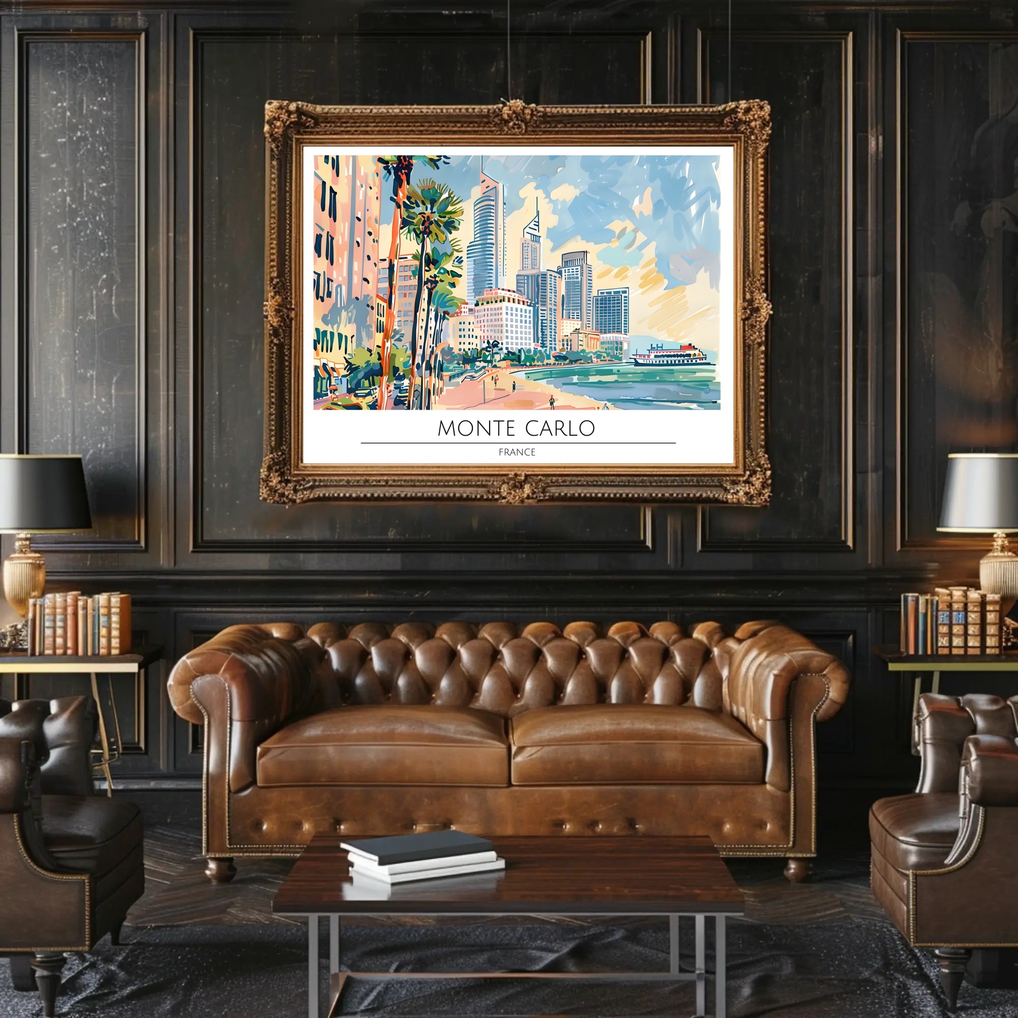 Monte Carlo Cityscape Poster PosterGoat