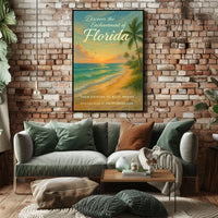 Serene Florida Coastal Sunset Travel Poster