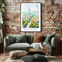 Vibrant Pyongyang Cityscape with Ryugyong Hotel Urban Poster PosterGoat