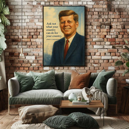 Vintage JFK Poster: Patriotic Inspiration and Civic Duty