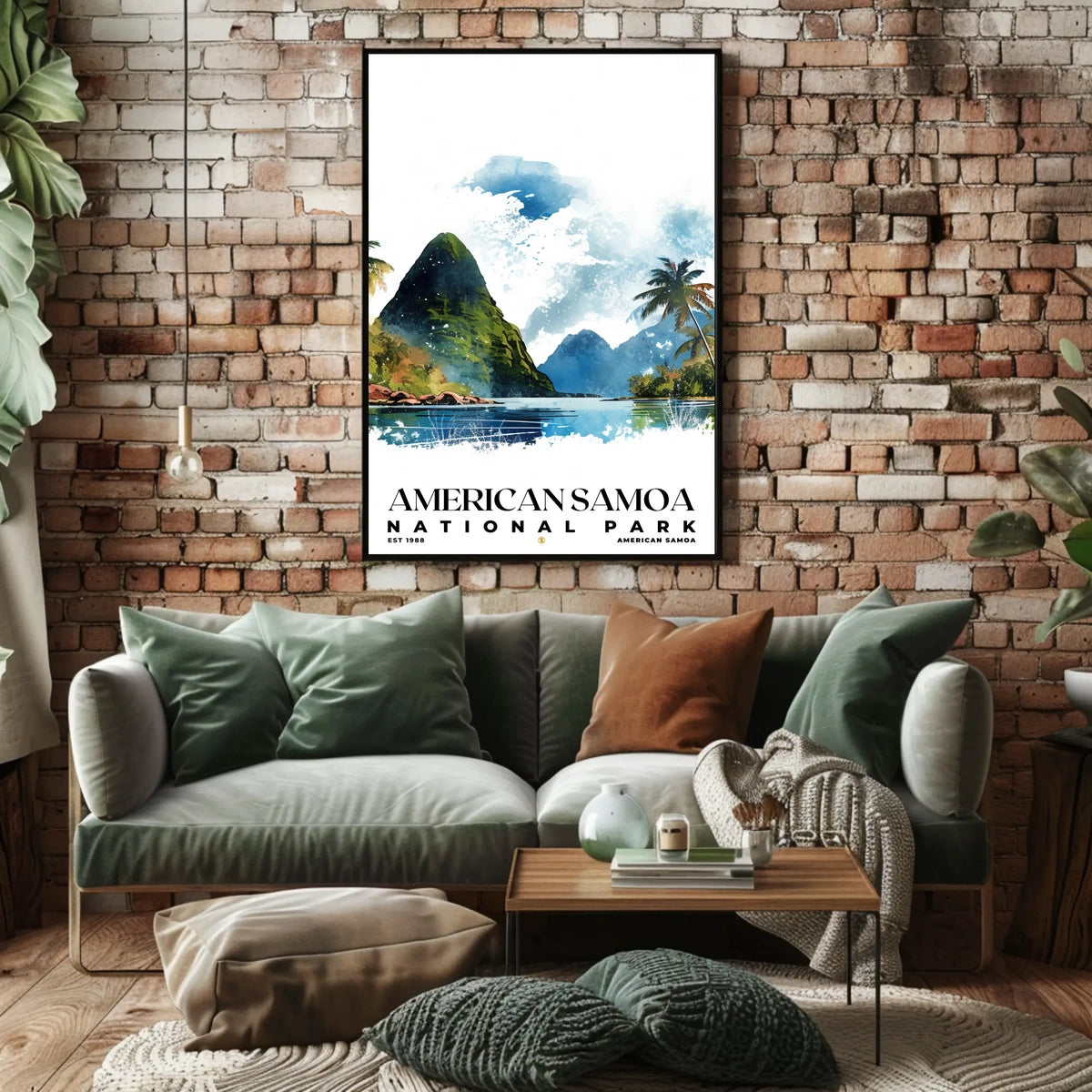 American Samoa Watercolor Wall Art Poster