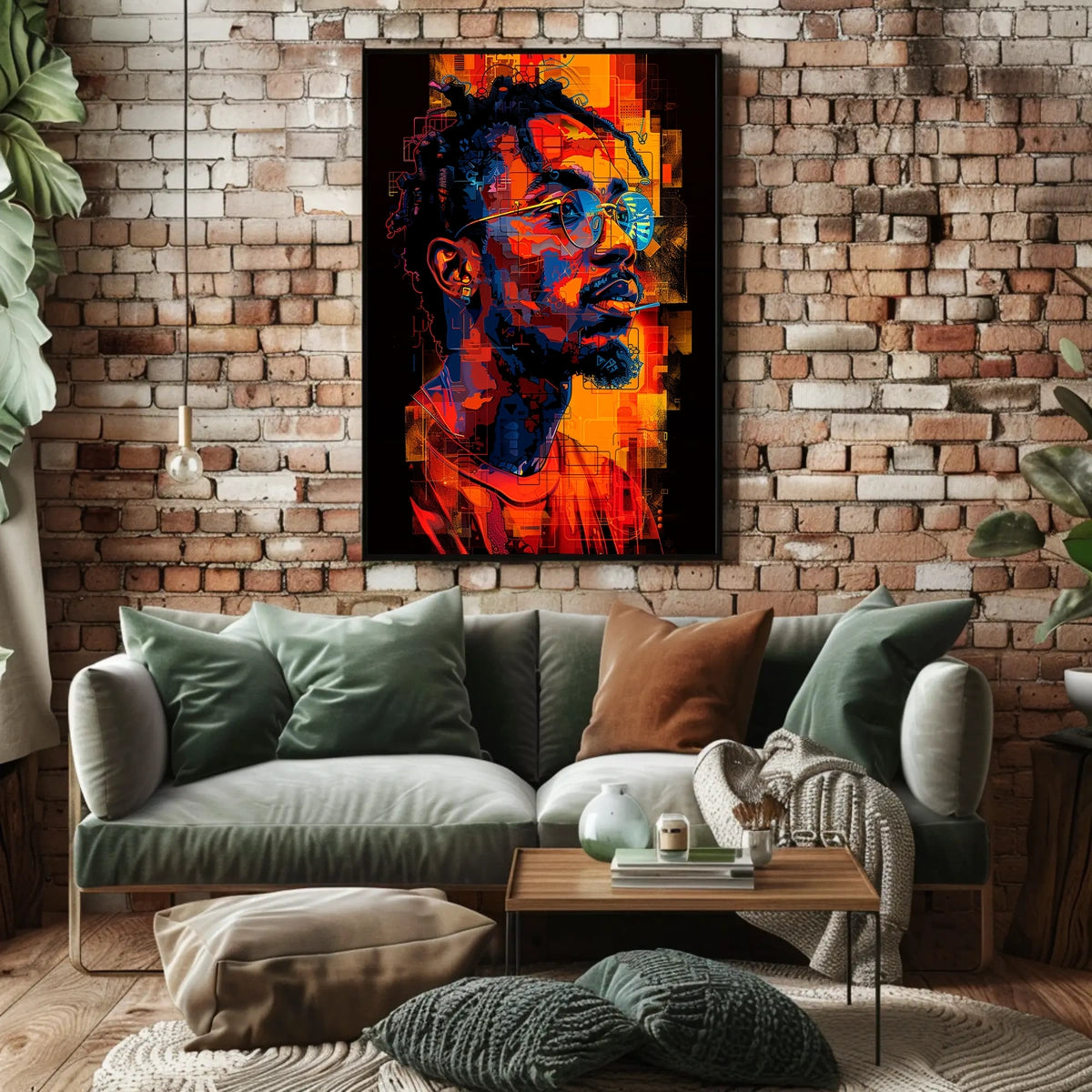 Vibrant Portrait In Abstract Abstract Poster