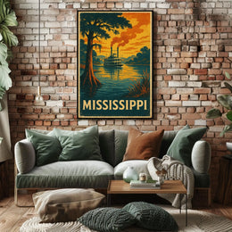 Mississippi Riverboat Poster