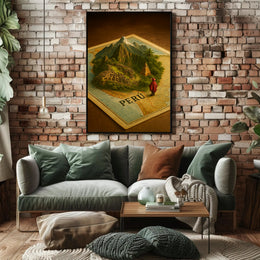 Peru Enchanting Travel Poster Vintage Wall Art