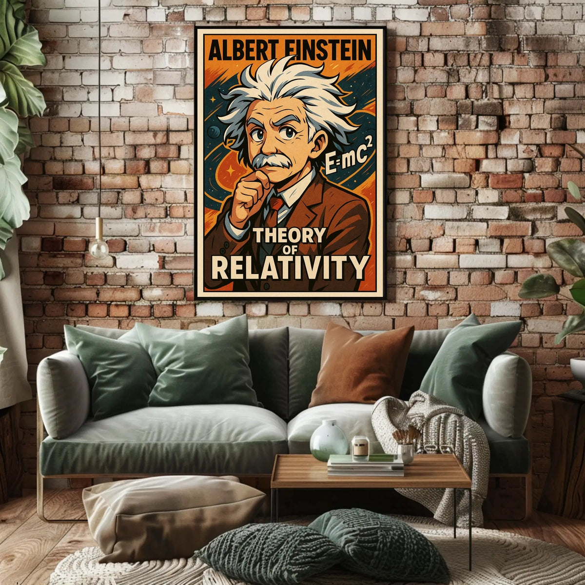 Curious Einstein Relativity Vintage Science Poster