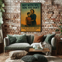 Empowerment Vintage Poster: Mother and Son Bond
