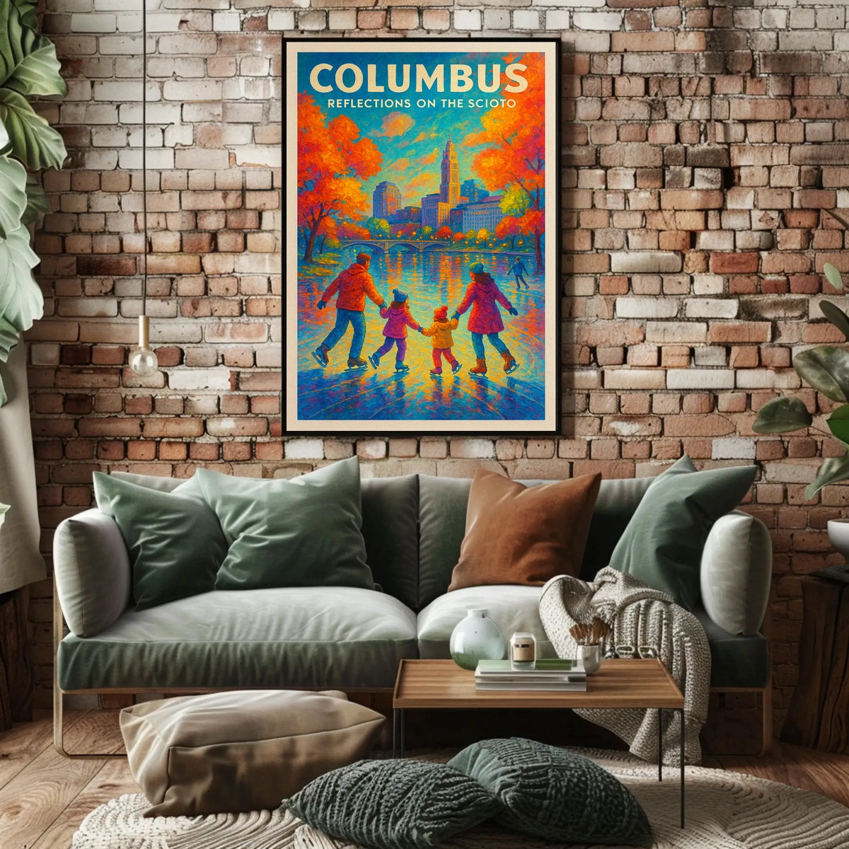 Columbus Reflections on the Scioto Poster