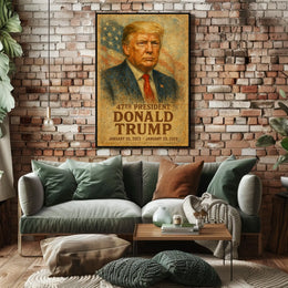 Steadfast Vision Leadership Trump Patriot Typography Poster