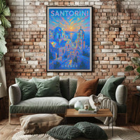 Santorini Sunset Greece Poster