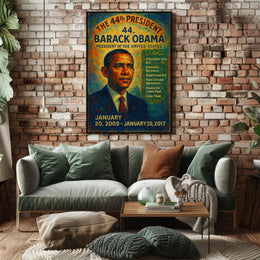 Barack Obama Presidential Portrait Commemorative Historical Poster