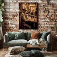 Western Saloon Scene Poster