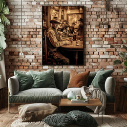 Western Saloon Scene Poster