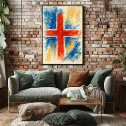 Abstract Cross In Watercolor Abstract Poster