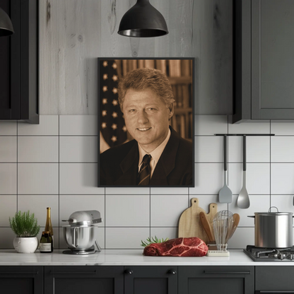 William Clinton 42nd President Sepia Photo